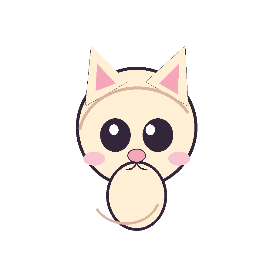 Cute chibi cat drawing practice example