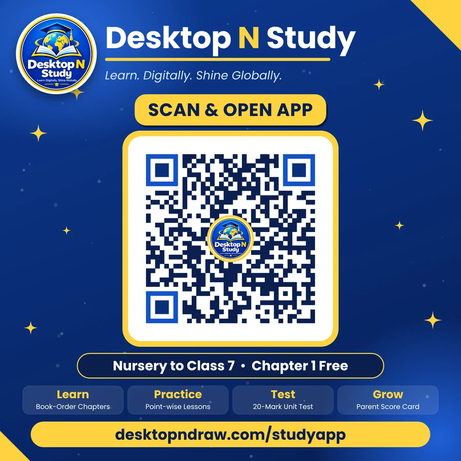 Desktop N Study QR poster: scan to open desktopndraw.com/studyapp
